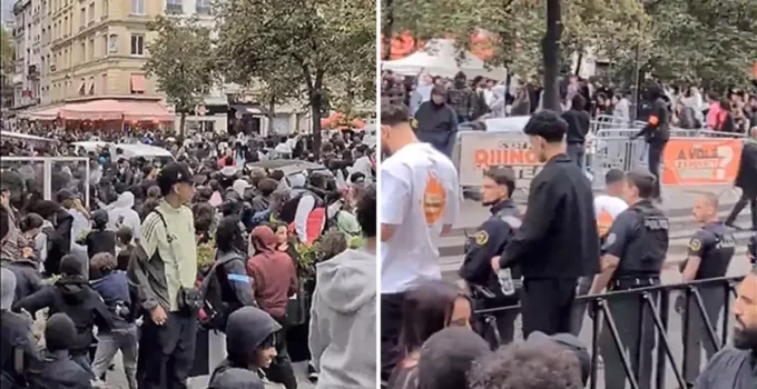 Paris sokakları savaş alanına döndü: Bedava tavuk çılgınlığı